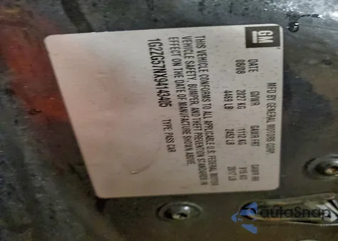 2009 Pontiac G6 z USA, uszkodzony, nr VIN 1G2ZG57NX94143405